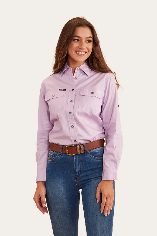 Button-Up ShirtsPentecost River Womens Full Button Work Shirt - Lavender