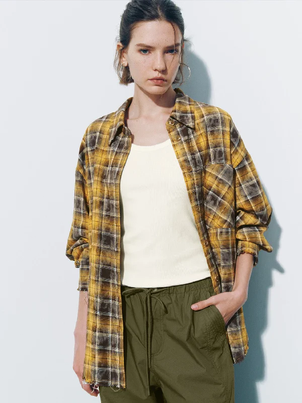 Asymmetrical ShirtsPrinted Button Up Loose Shirt