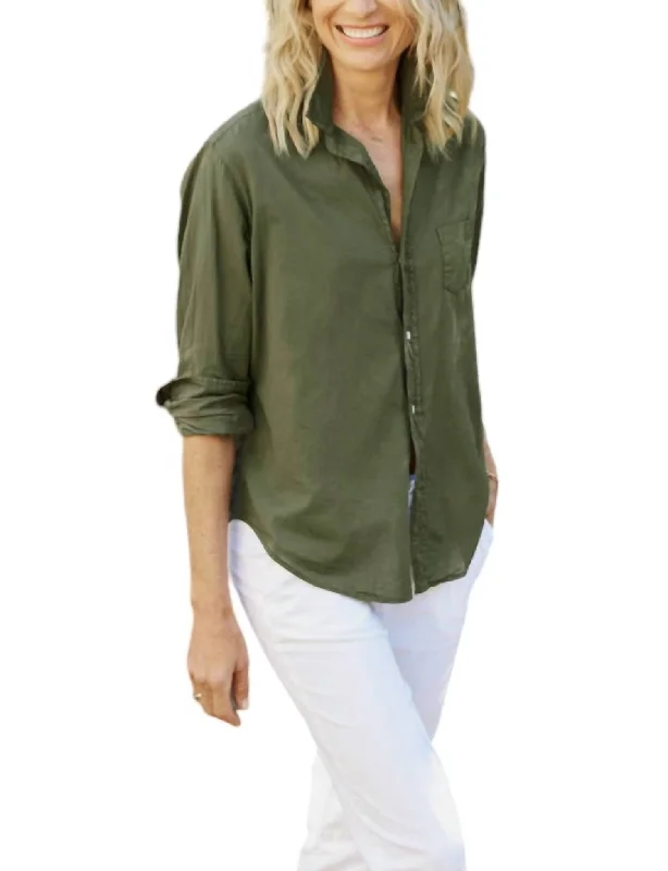 Tasseled ShirtsRelaxed Button Up Shirt In Green