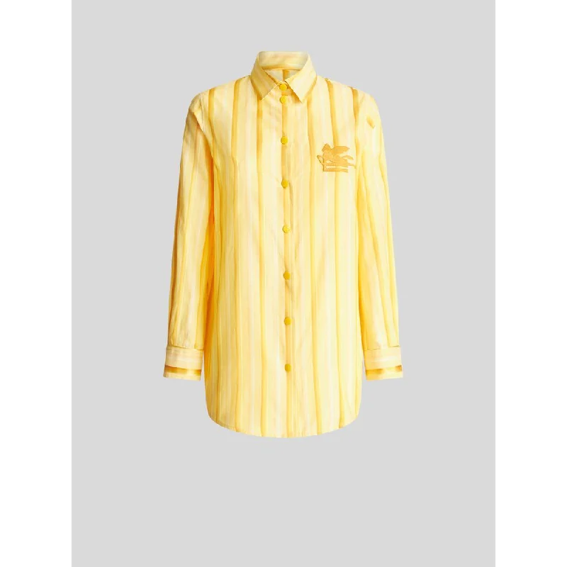 Studded ShirtsStriped Shirt With Pegaso Logo