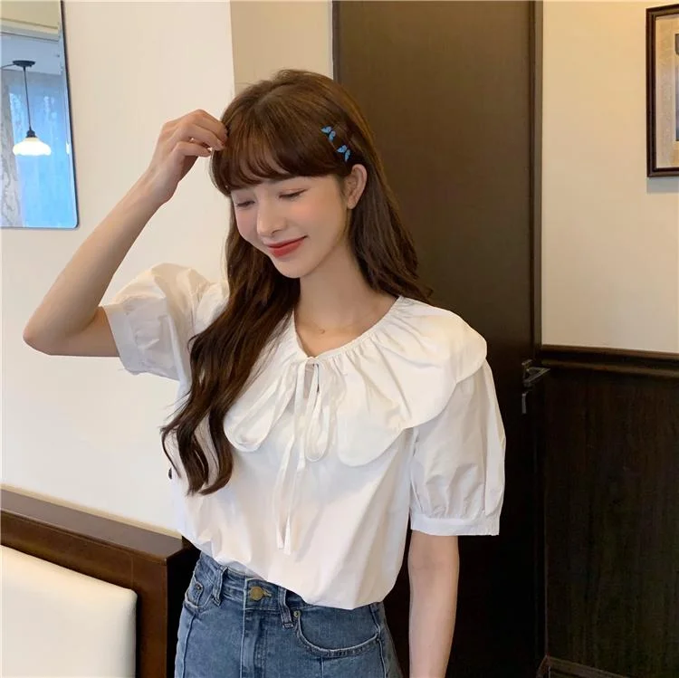 Beaded ShirtsWomen's Kawaii Peter Pan Collar Shirts