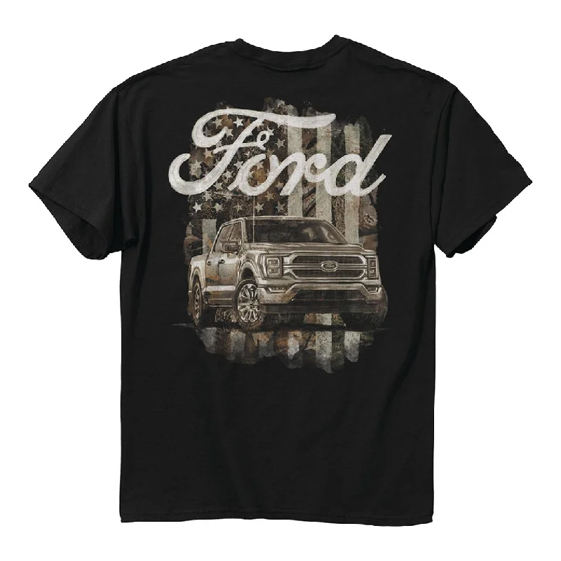 Waterproof T-ShirtsFord - F150 USA Camo Flag T-Shirt