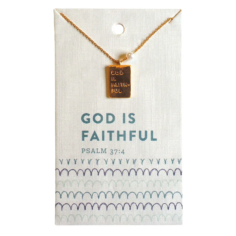 Hemp T-Shirtsgrace & truth God Is Faithful Keepsake Necklace