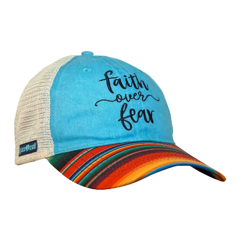 Cropped T-Shirtsgrace & truth Womens Cap Faith Over Fear Stripes