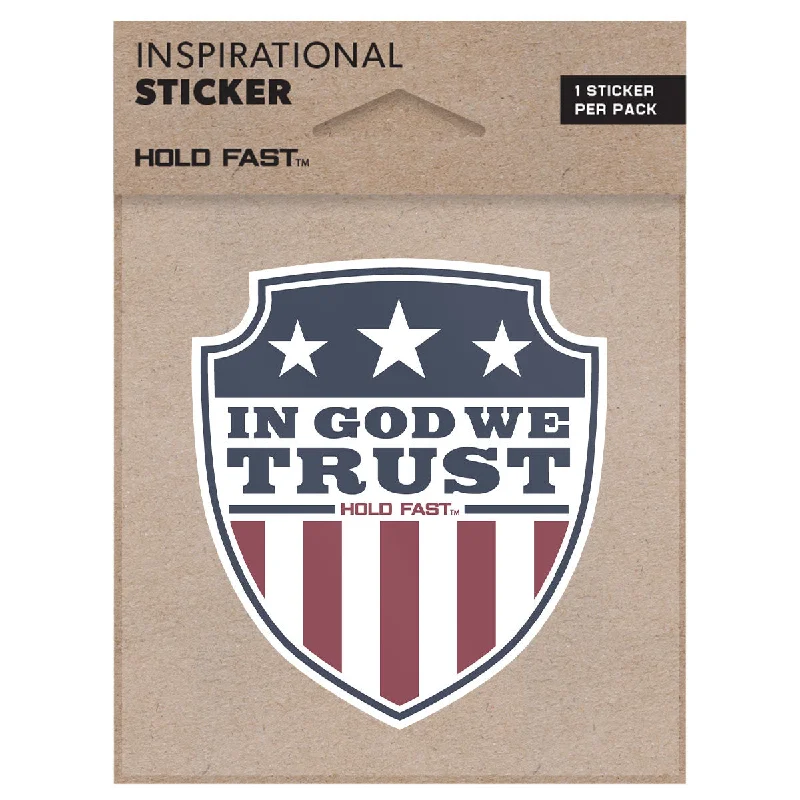 Fishing T-ShirtsHOLD FAST In God We Trust Shield Sticker