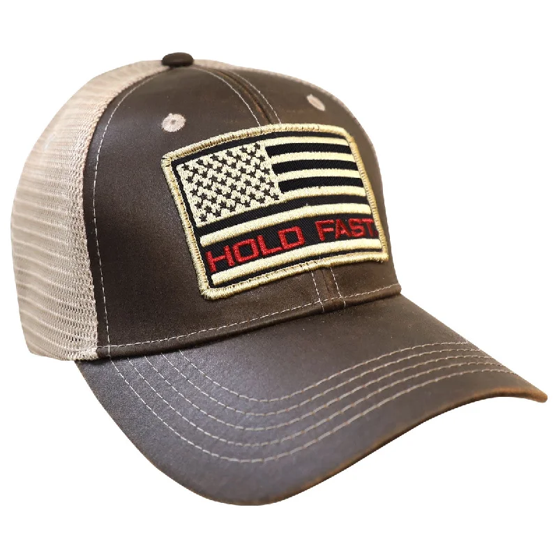 Silk T-ShirtsHOLD FAST Mens Cap Flag Red And Tan