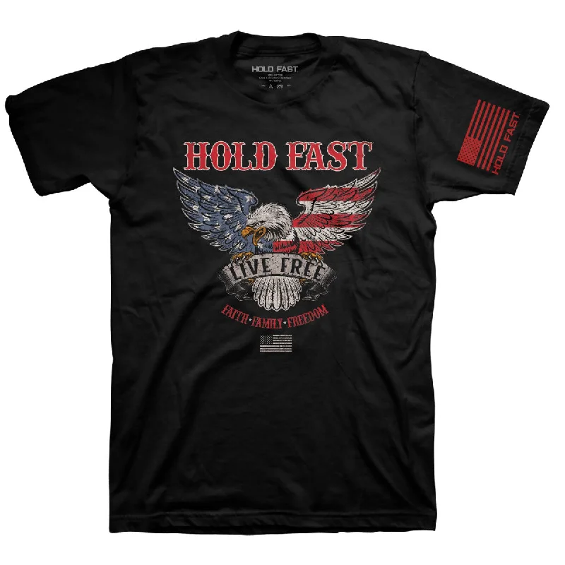 Ribbed Cuff T-ShirtsHOLD FAST Mens T-Shirt HOLD FAST Eagle