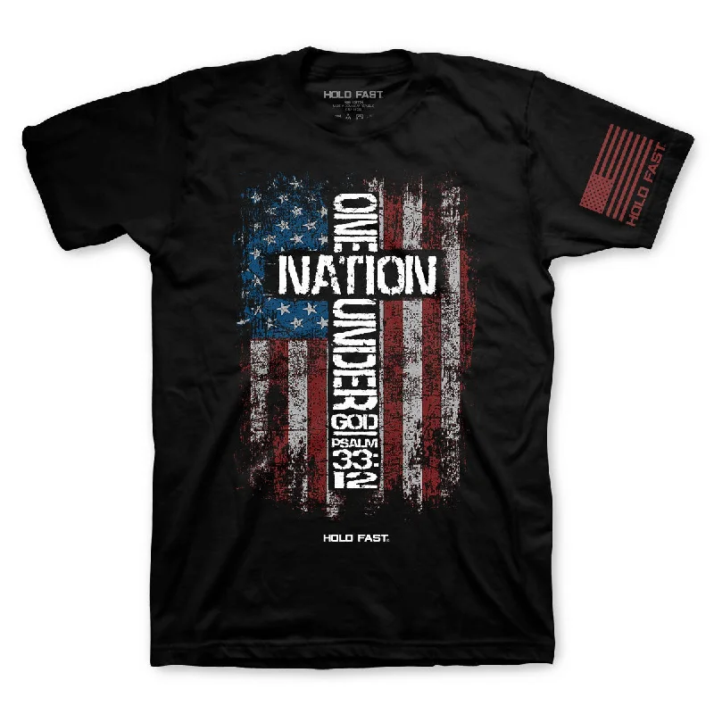 Quick-Dry T-ShirtsHOLD FAST Mens T-Shirt One Nation Flag