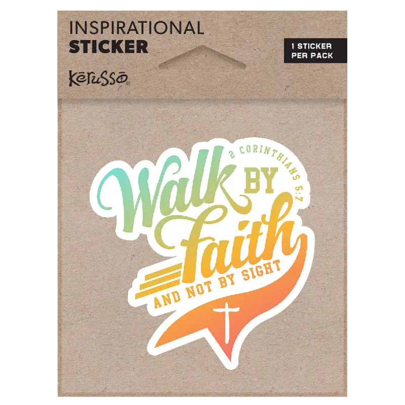 Oversized T-ShirtsKerusso Walk by Faith Script Sticker