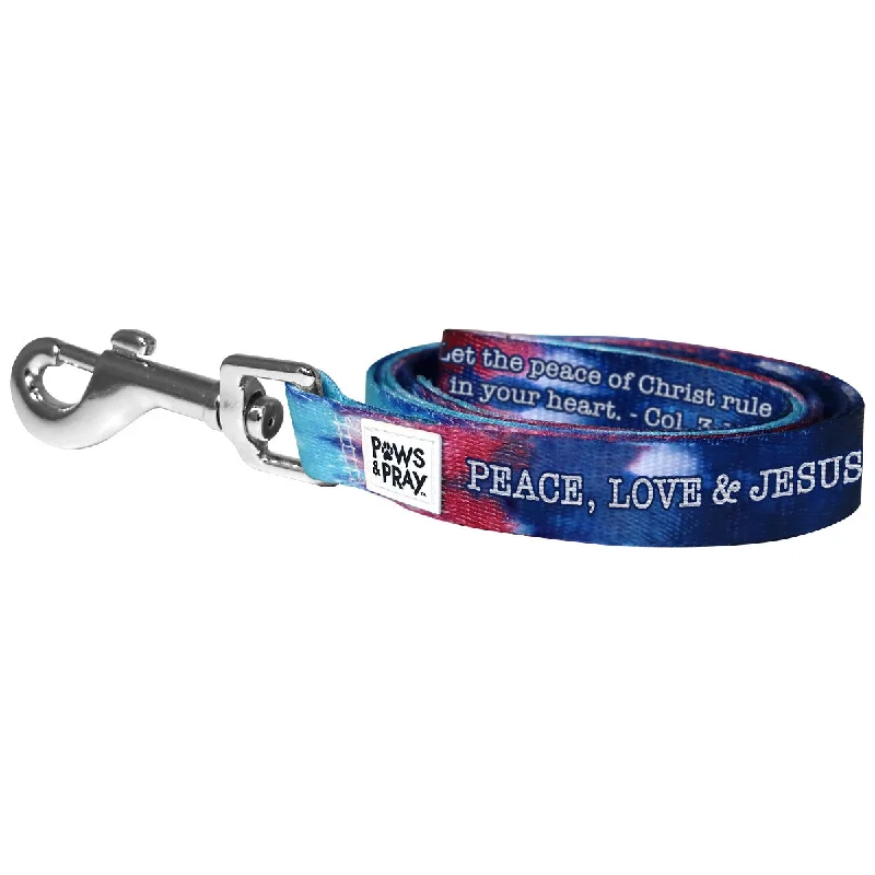 Recycled Fabric T-ShirtsPaws & Pray Peace Love Jesus Pet Leash