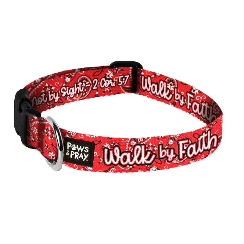 Leather-Paneled T-ShirtsPaws & Pray Walk By Faith Bandana Pet Collar