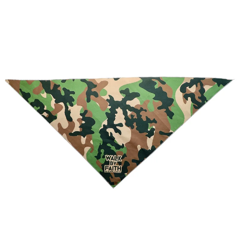 Hiking T-ShirtsPaws & Pray Walk By Faith Camo Pet Bandana