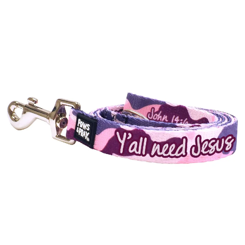 French Terry T-ShirtsPaws & Pray Y'all Need Jesus Pet Leash