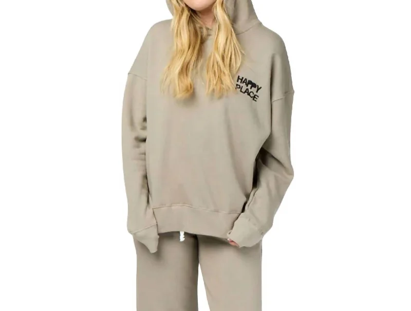 Graphic HoodiesBoyfriend Smiley Hoodie In Taupe