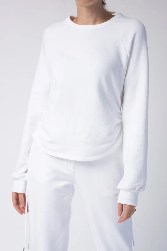 High-Fashion SweatshirtsDrawcord Sweatshirt in White