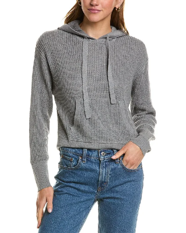 Sequined HoodiesHannah Rose Waffle Stitch Cashmere-Blend Hoodie