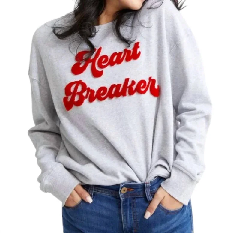 Lace-Up HoodiesHeart Breaker Sweatshirt In Red/grey