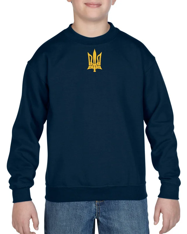 Graphic HoodiesKids' embroidered sweatshirt "Tryzub"