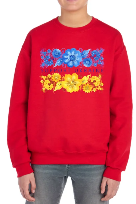 Asymmetrical HoodiesKids' sweatshirt "Petrykivka Ukraine"