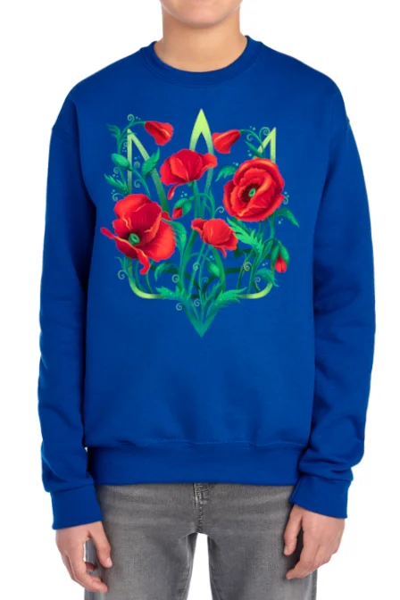 Minimalist SweatshirtsKids' sweatshirt "Poppy Tryzub"