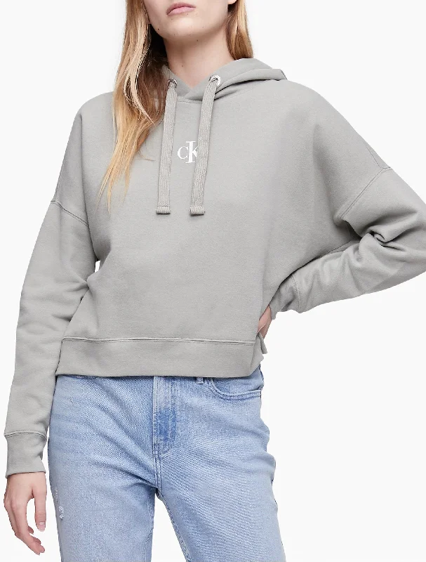 Microfleece HoodiesCalvin Klein Mini Monogram Logo Cropped Hoodie - Women