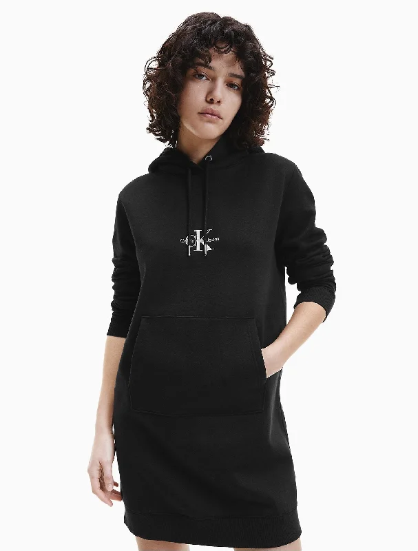 Compression SweatshirtsCalvin Klein Monogram Logo Repreve Hoodie Dress - Women