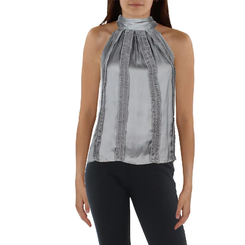 Ramy Brook Womens Sia Pleated Sleeveless ShellKnitted sleeveless tops