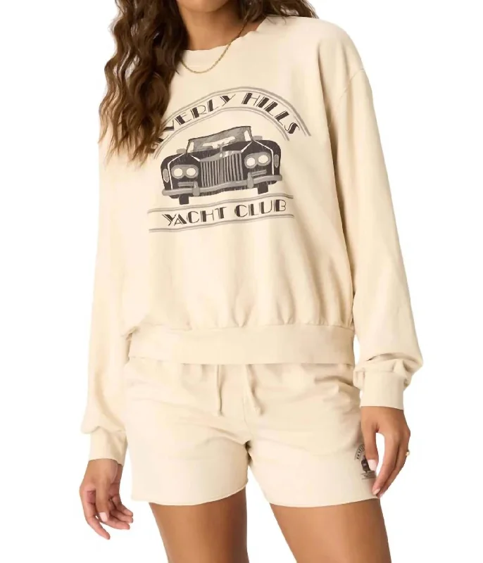 Linen Blend SweatshirtsYacht Club Sweatshirt In Brushed Bone