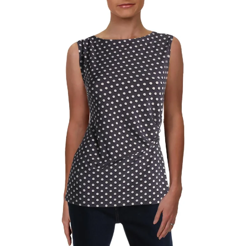 Anne Klein Womens Polka Dot Sleeveless BlouseFast fashion sleeveless tops