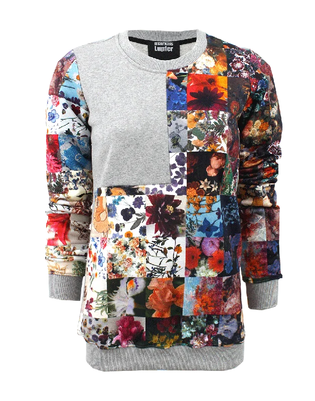 Velour SweatshirtsFloral Patchwork Sweatshirt