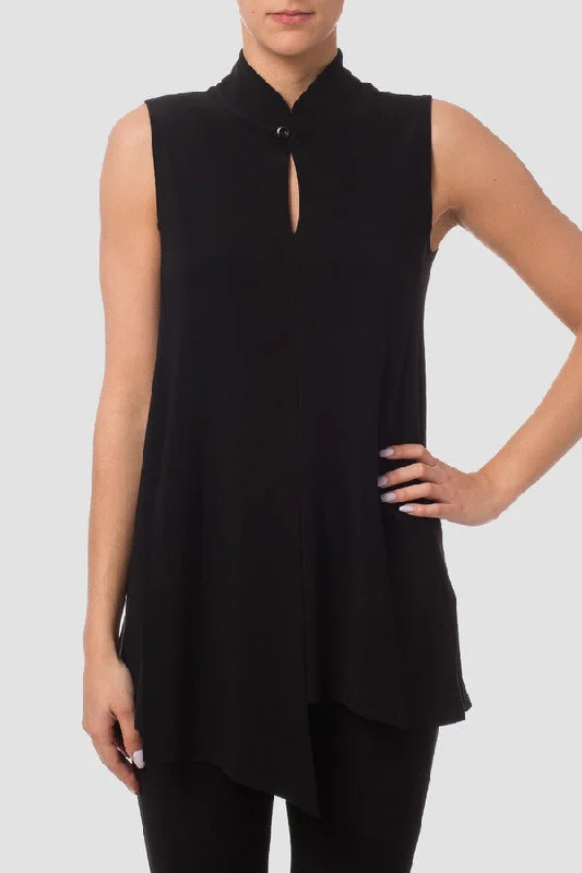 Joseph Ribkoff Black Sleeveless Mandarin TopHollow sleeveless tops