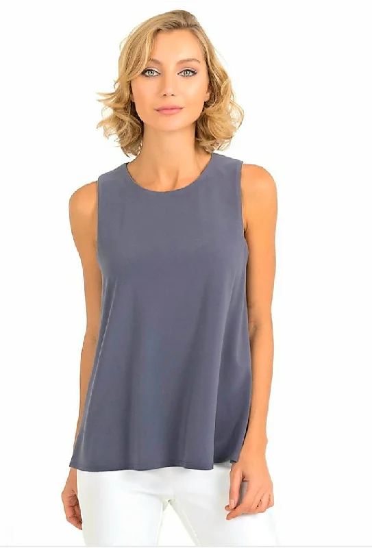 Joseph Ribkoff Sleeveless Round Neck Open Bottom TopClassic sleeveless tops