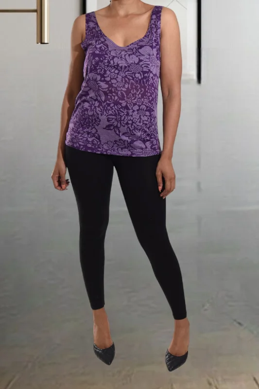 Ladies Purple Burnout Sleeveless TopStretch sleeveless top