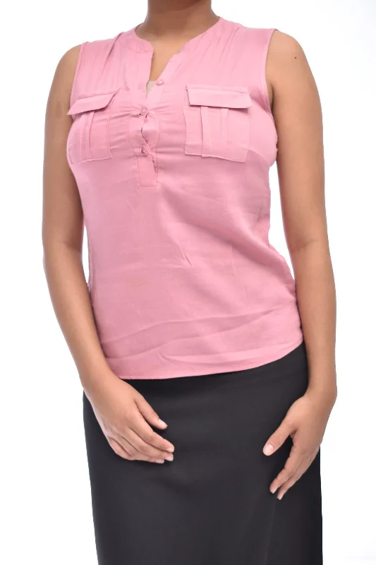 LDS Sleeveless Pink Viscose BlouseEco-friendly brand sleeveless tops