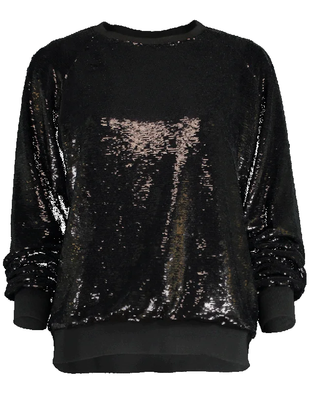 Ribbed Cuff HoodiesMicro Sequin Sweatshirt