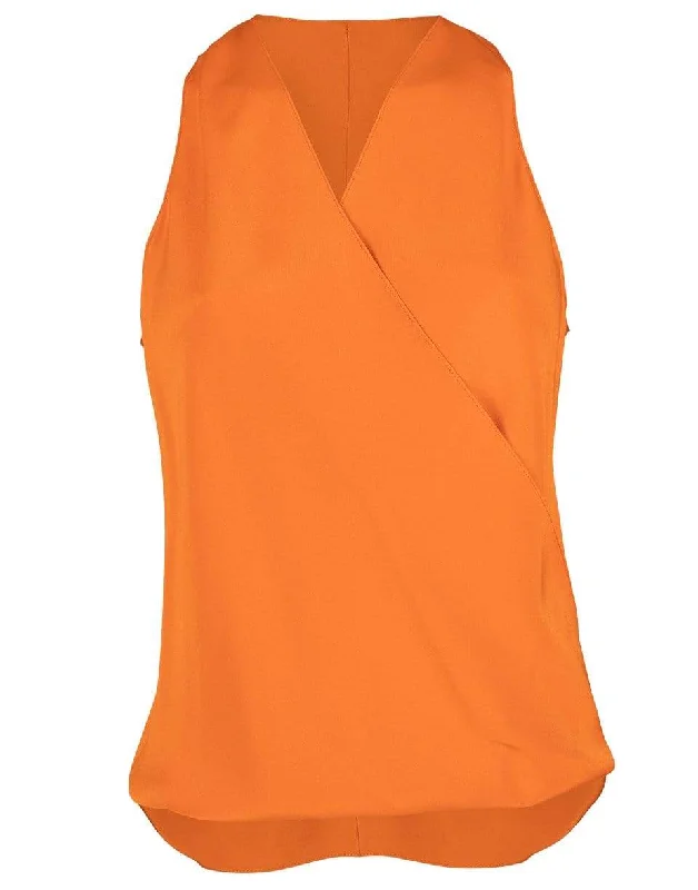 Papaya Sleeveless Crossover High Tide TopStriped sleeveless tops