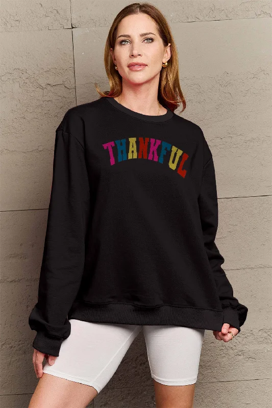 Oversized HoodiesSimply Love Full Size THANKFUL Graphic Sweatshirt