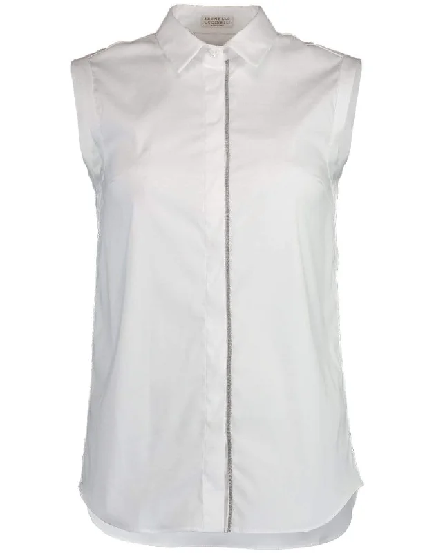 Sleeveless Button Up BlouseSimple sleeveless tops