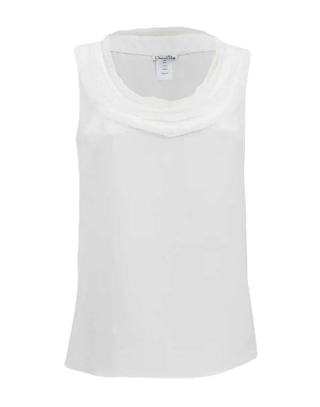 Sleeveless Scoopneck Underpinning TopSilk sleeveless tops