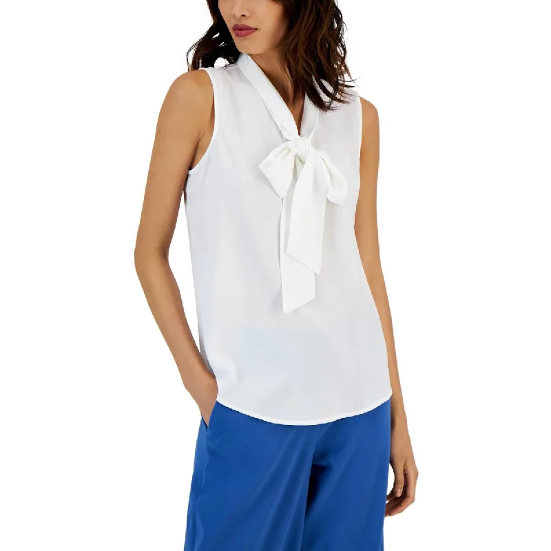 Tahari Womens Neck tie Sleeveless BlouseSilk sleeveless tops