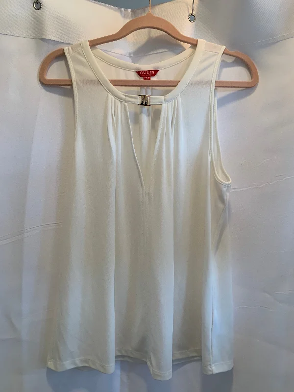 Guess White Sleeveless Blouse Sz LargeEco-friendly brand sleeveless tops