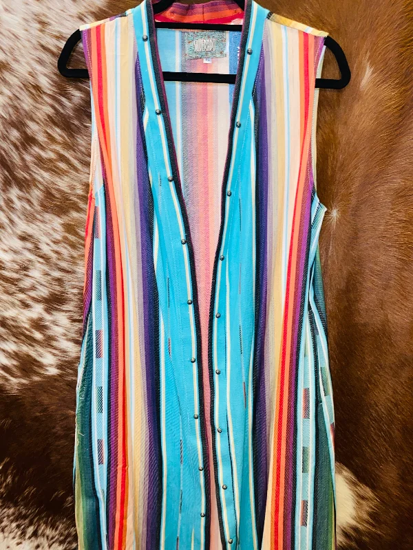 Silverado Multicolor Sleeveless Long DusterFast fashion sleeveless tops