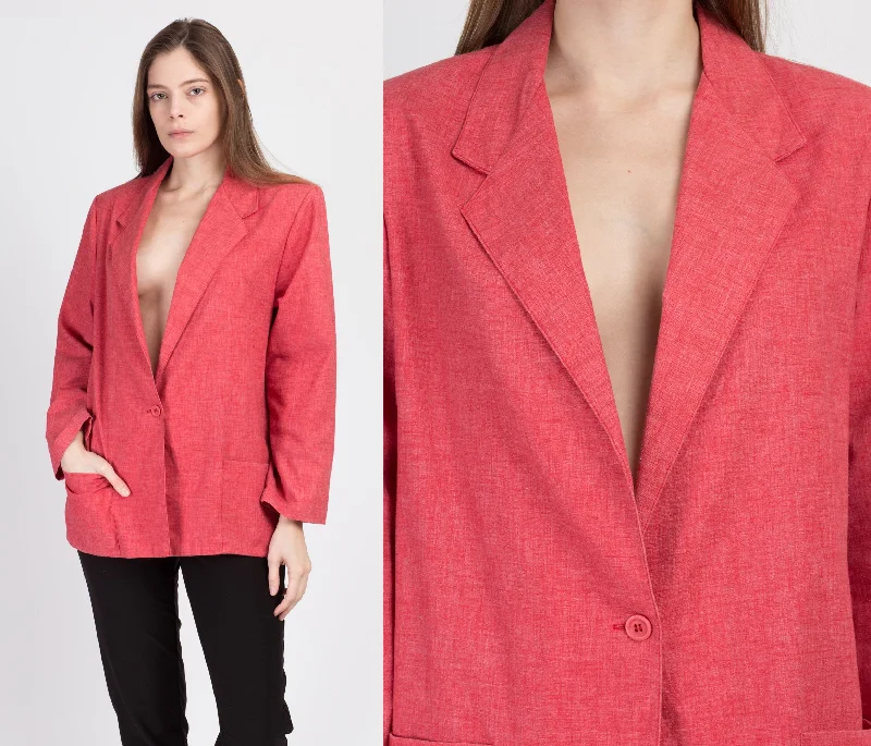 80s Pink Longline Blazer - LargeBlazergathering