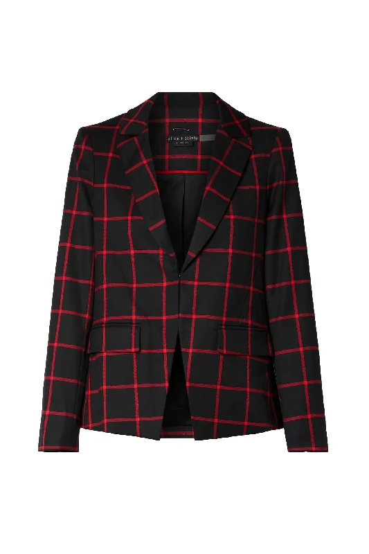 Alice + Olivia Women's MYA Black Ruby Notch Collar Blazer JacketBlazerdance