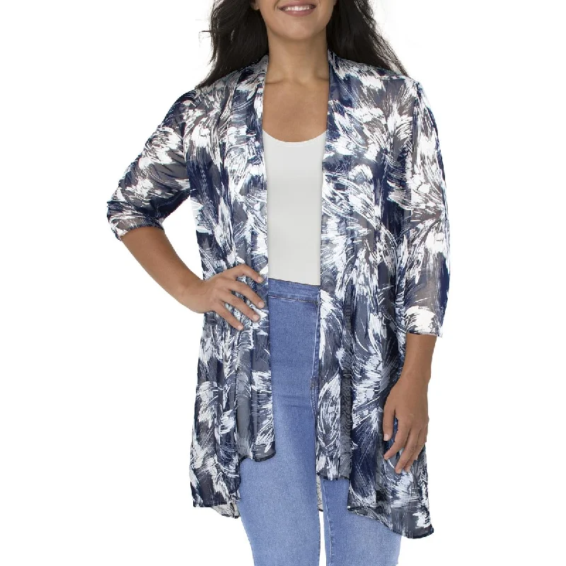 Womens Mesh Printed Duster BlazerBlazerplayer