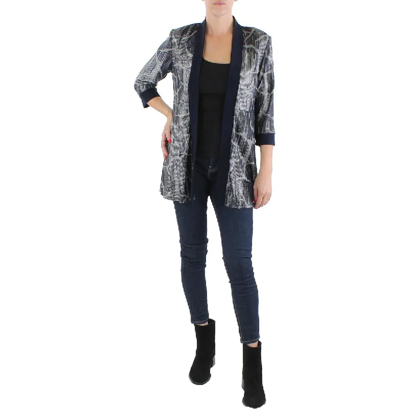 Womens Knit Metallic Duster BlazerBlazerformal