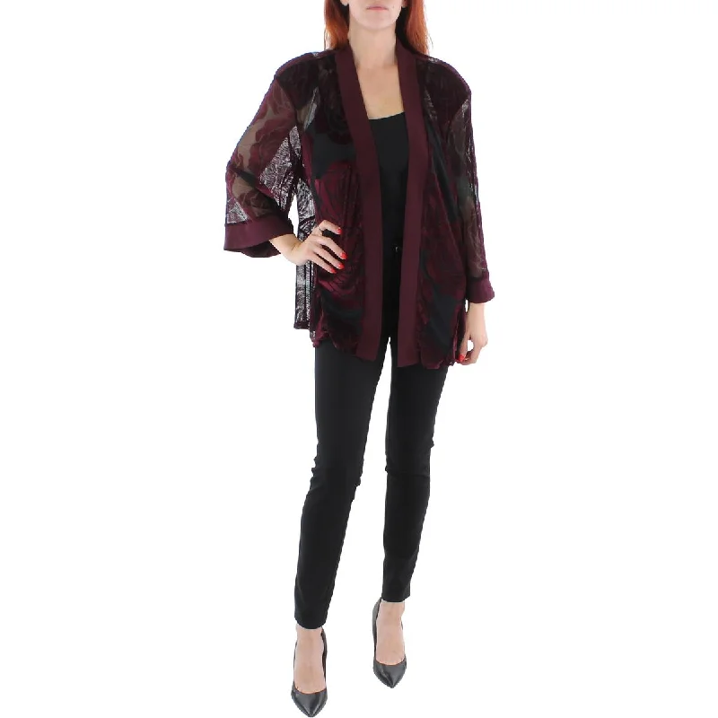 Plus Womens Mesh Velvet Duster BlazerBlazerfanbase