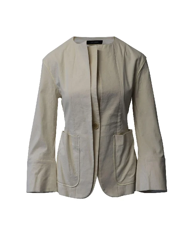 Isabel Marant Subtle Ecru Cotton Lapel BlazerBlazerdance