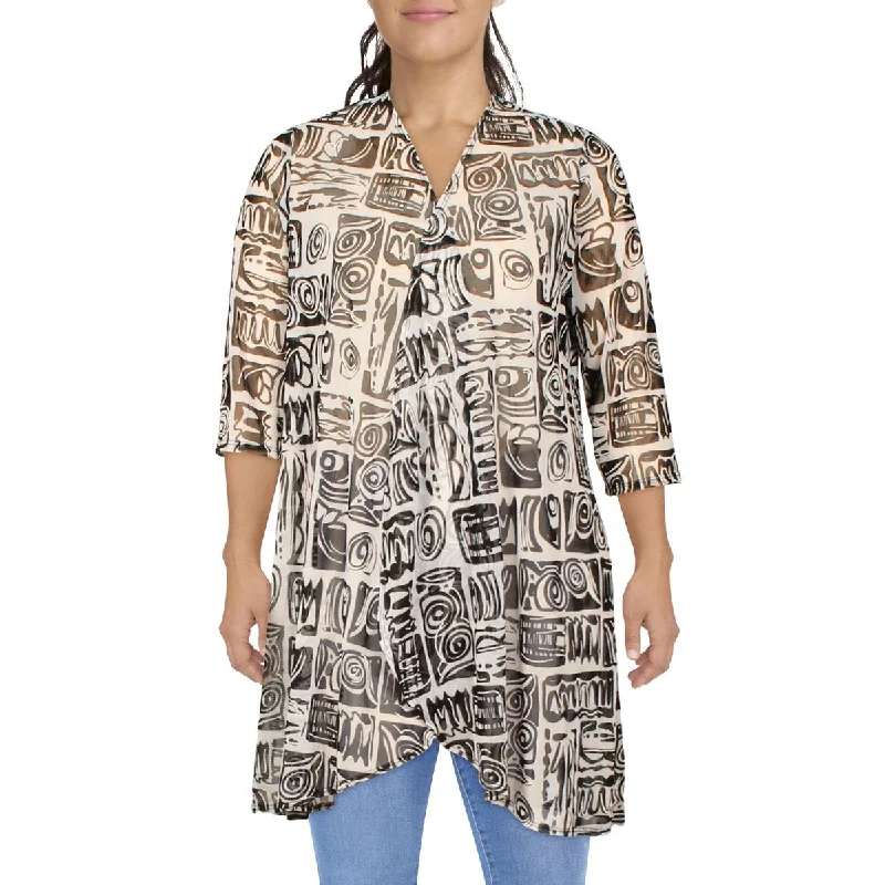 Womens Mesh Printed Duster BlazerBlazergame