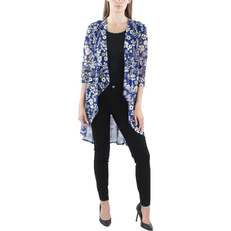 Womens Floral Print Drapey Open-Front BlazerBlazerliterature